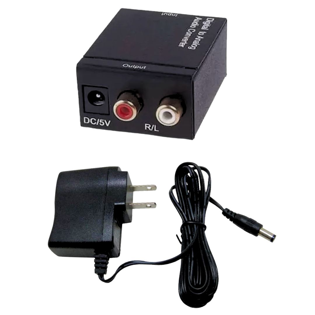 Kit Conversor De Áudio Digital Para Analógico Com Fonte De Energia E
