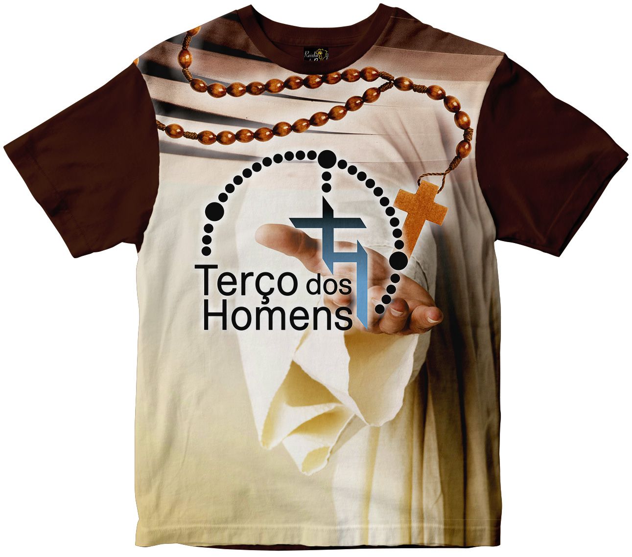 Camiseta Terço dos Homens Rainha do Brasil - Rainha do Brasil Camisetas  Religiosas