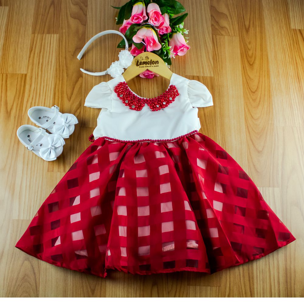 Vestido Xadrez Vermelho - Infantil