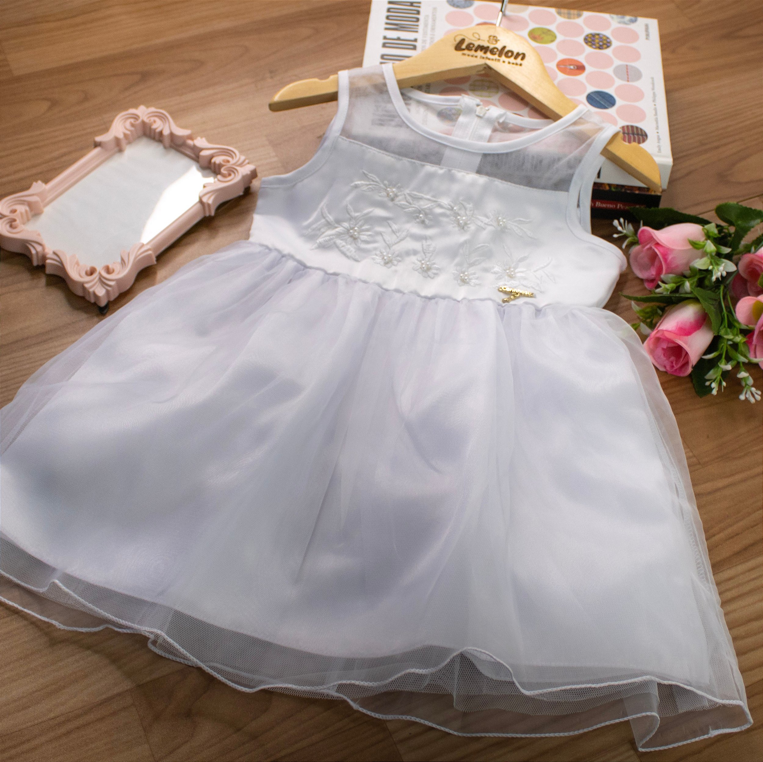 Vestido Bebê Princesa Bordado