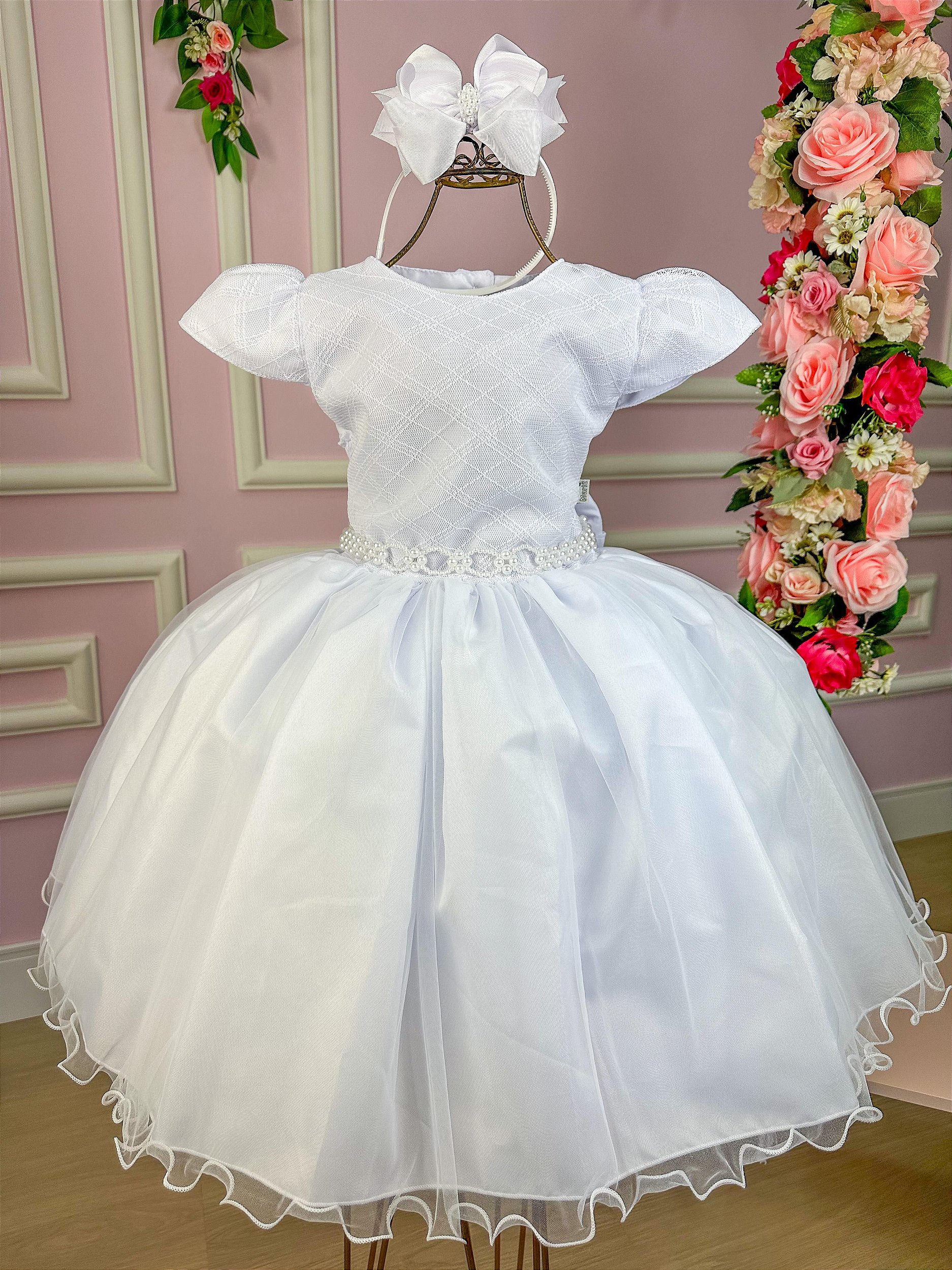 Vestido juvenil branco 2025