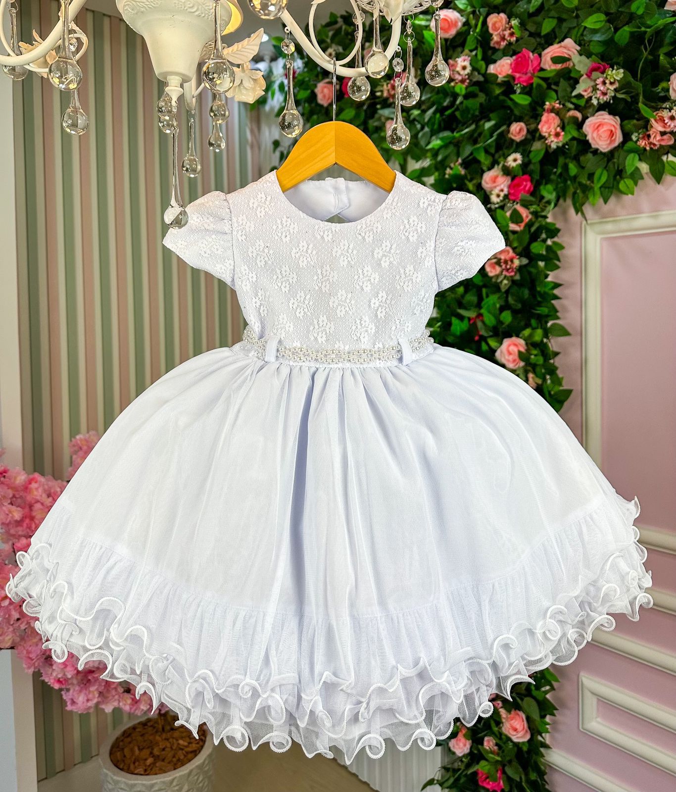 Vestido Menina Bonita Renda Florida Branco - Roupa Infantil|Lemelon Moda  Infantil e Bebê