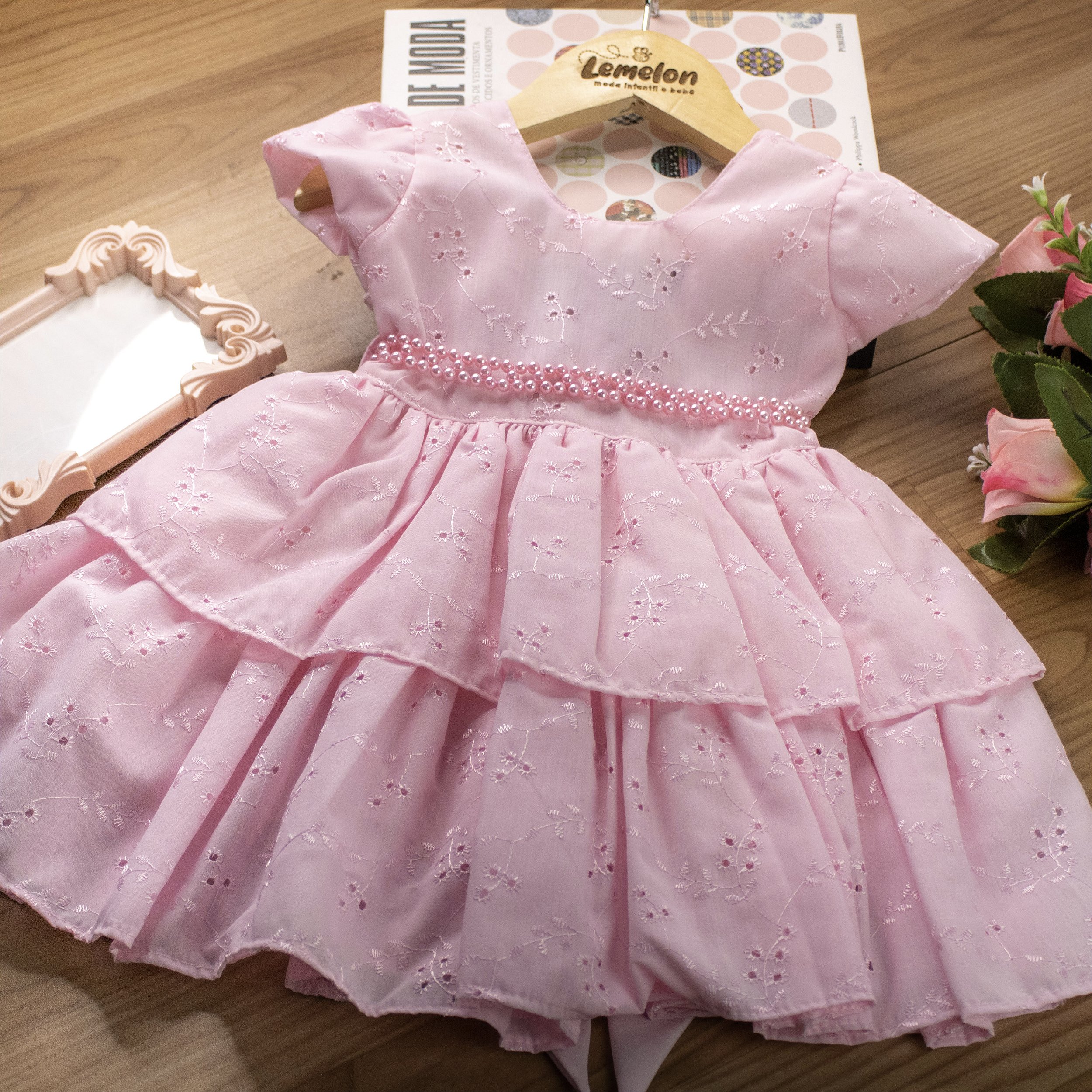 Vestido Infantil Feminino de Lese Rosa - Roupa Infantil|Lemelon Moda  Infantil e Bebê