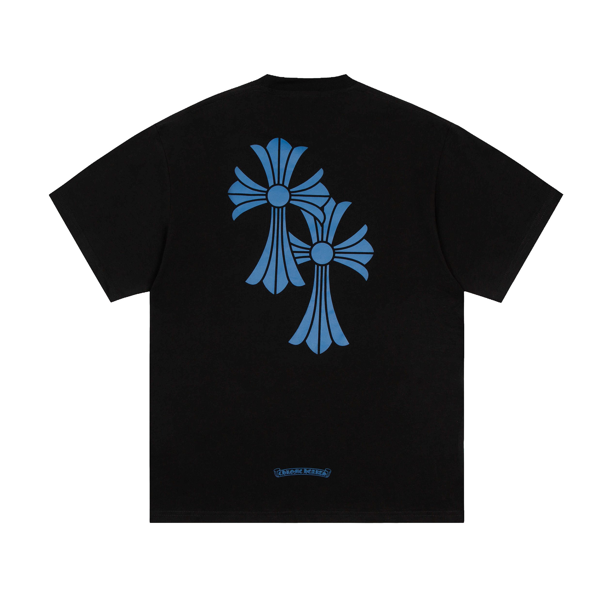 Camiseta Chrome Hearts Preta Blue Cross - Boutique ZeroUm