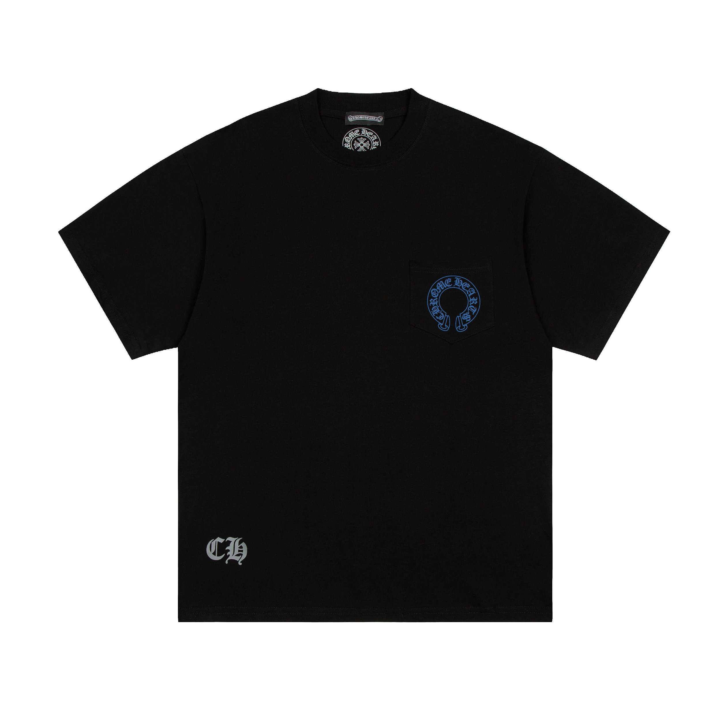 CHROME HEARTS Blue Cross Tee 正規品 Camiseta Chrome Hearts Preta Blue Cross - Boutique ZeroUm