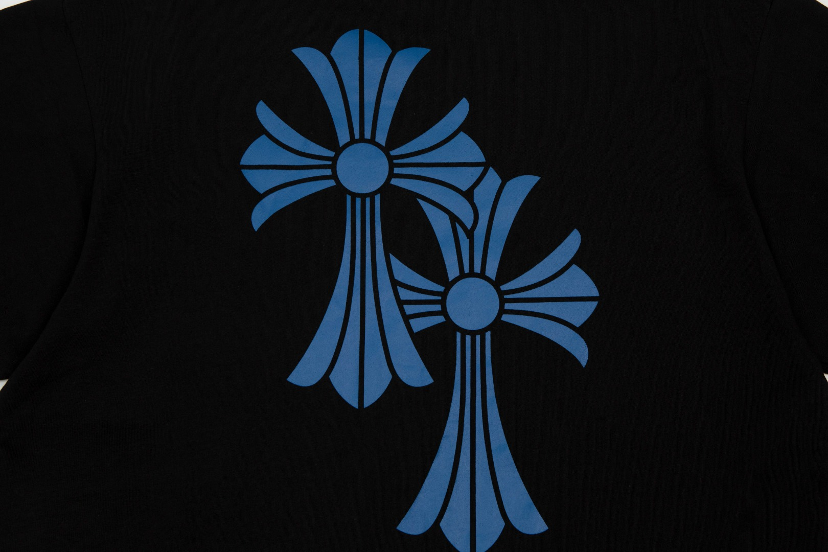 Camiseta Chrome Hearts Preta Blue Cross - Boutique ZeroUm