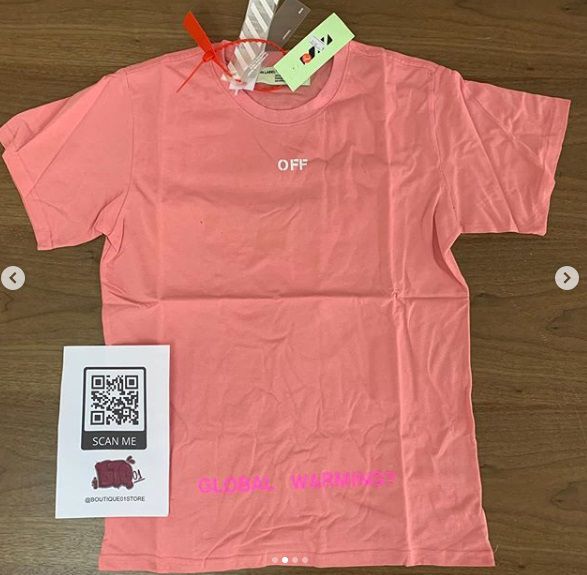 Camiseta Rosa Off-White Logo Traseiro Cherry Blossom - Boutique ZeroUm ...