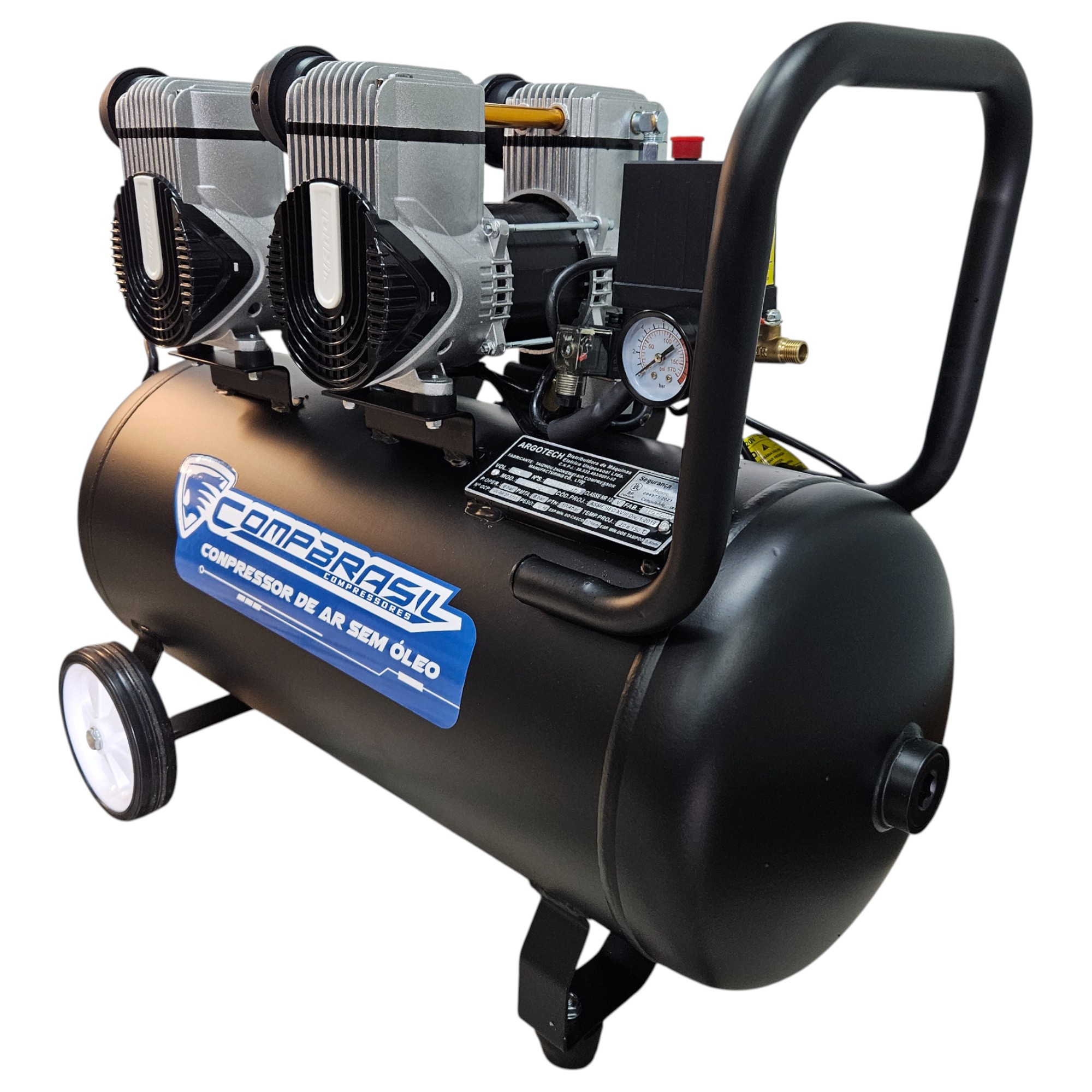 Compressor CompBrasil 1200x2/50L Preto Odonto - KIMOTOR