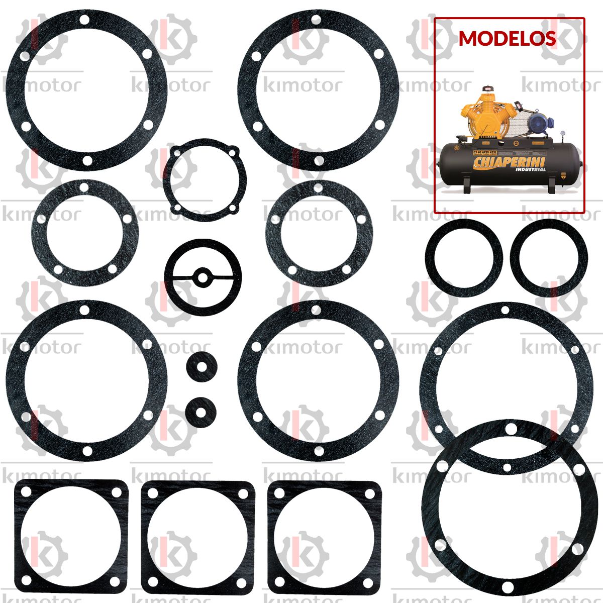 Jogo de Juntas do Compressor Chiparini CJ 40 e CJ 60+ AP3V