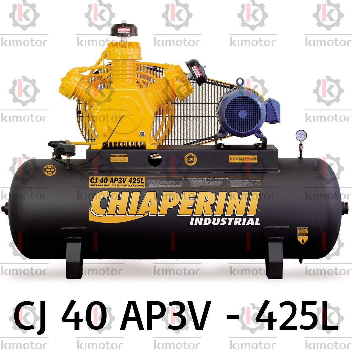 Compressor Chiaperini CJ 40 AP3V 360L - 10HP 175psi - KIMOTOR