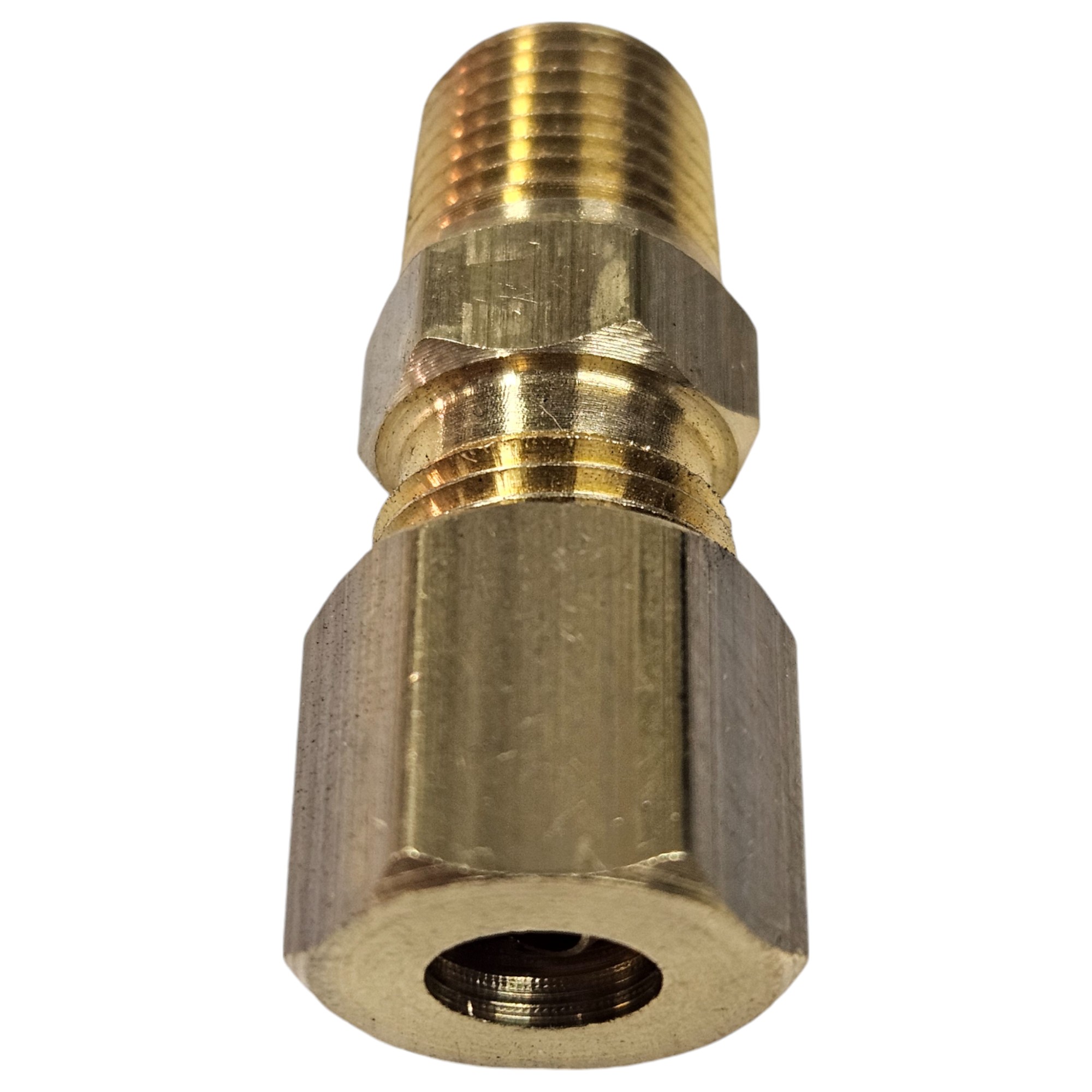 Conexão Reta em Latão x Anilha - 1/8 M x 1/4 A - NPT (CA1814R