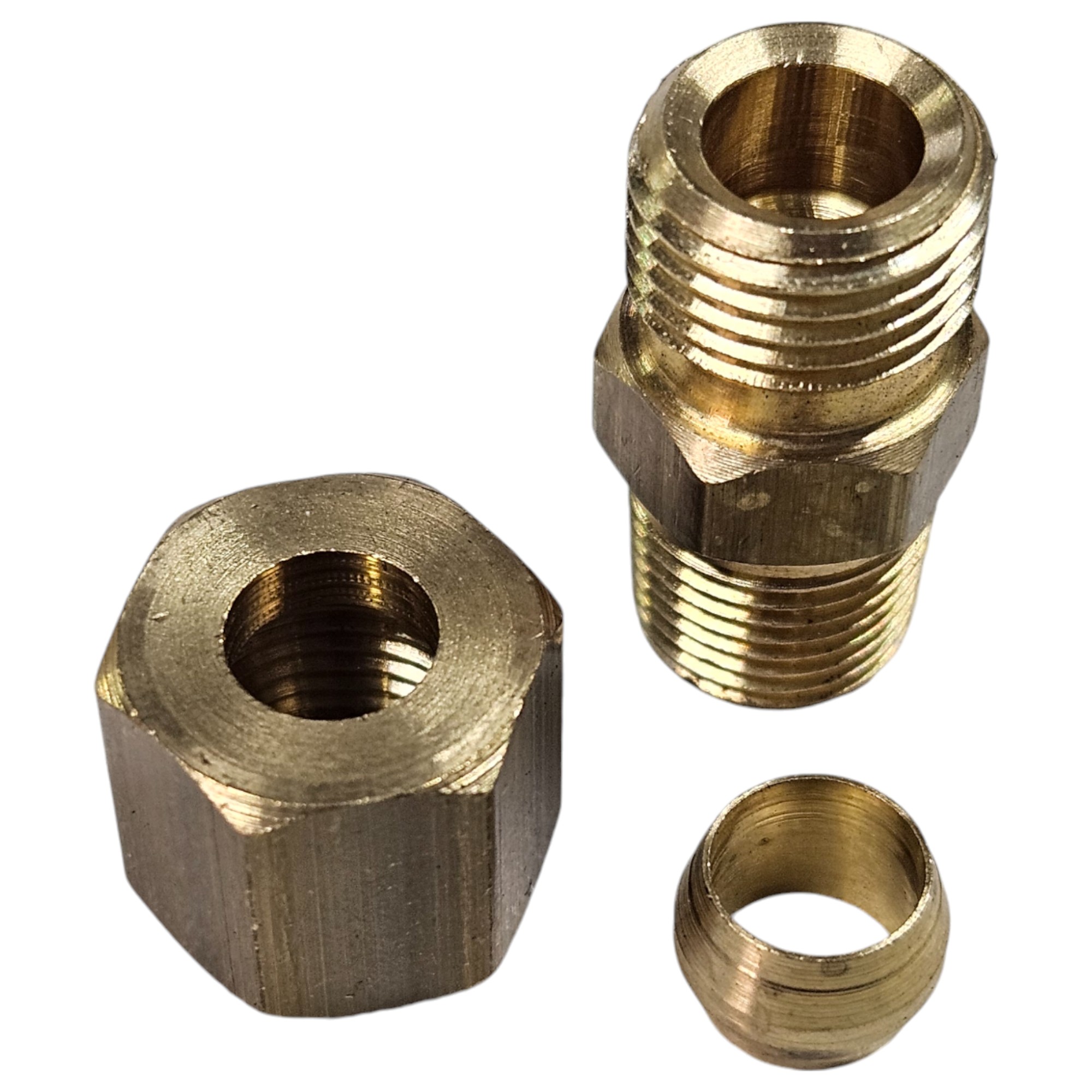 Conexão Reta em Latão x Anilha - 1/8 M x 1/4 A - NPT (CA1814R