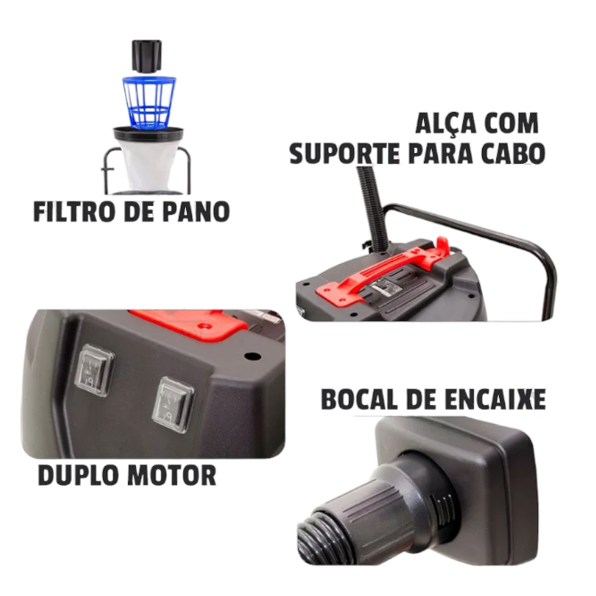 Aspirador Profissional Kajima 80L - A80VX - 2800W - 220V [PROMO