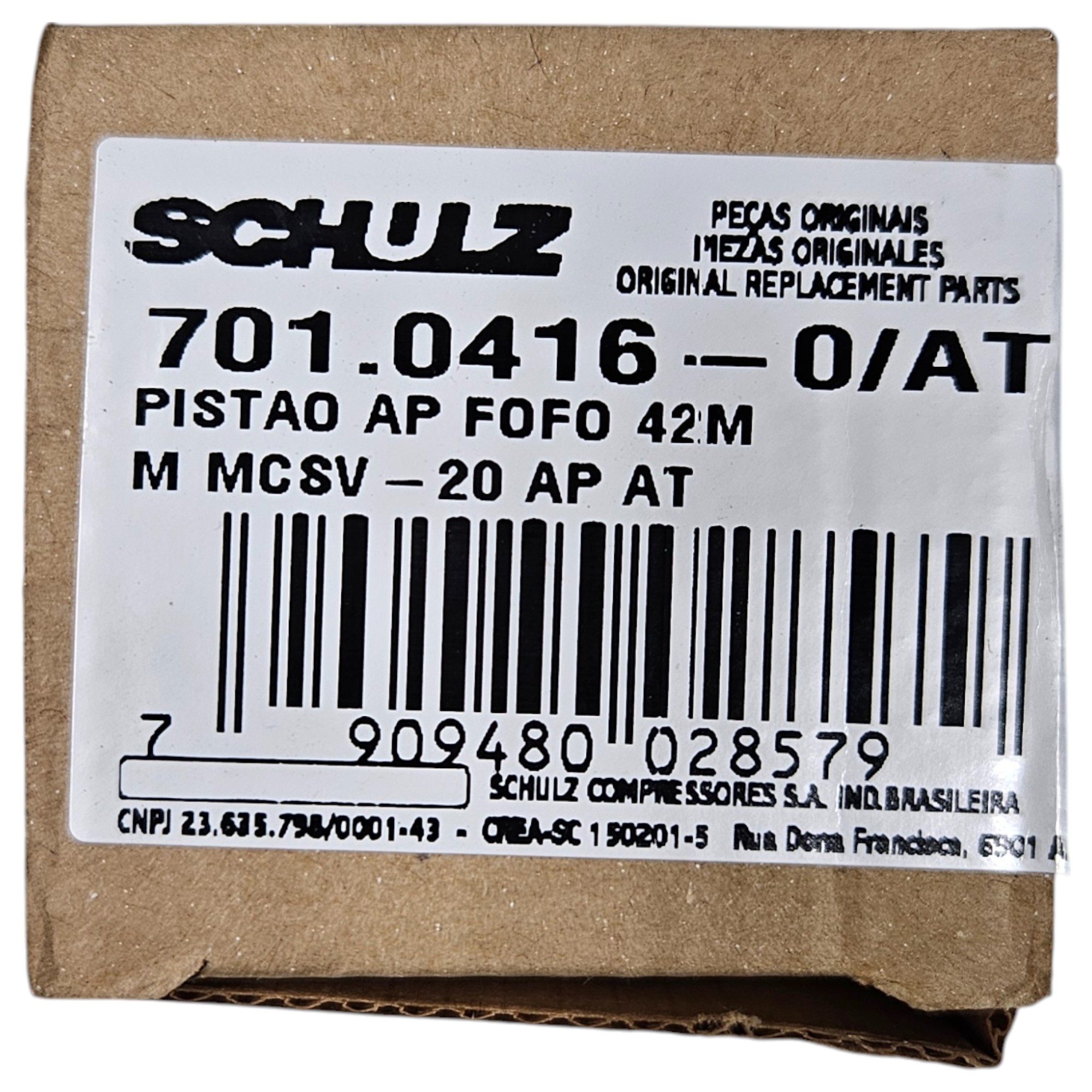 Pistão Schulz MCSV 20 Audaz AP 42mm Ferro - KIMOTOR - Autorizada