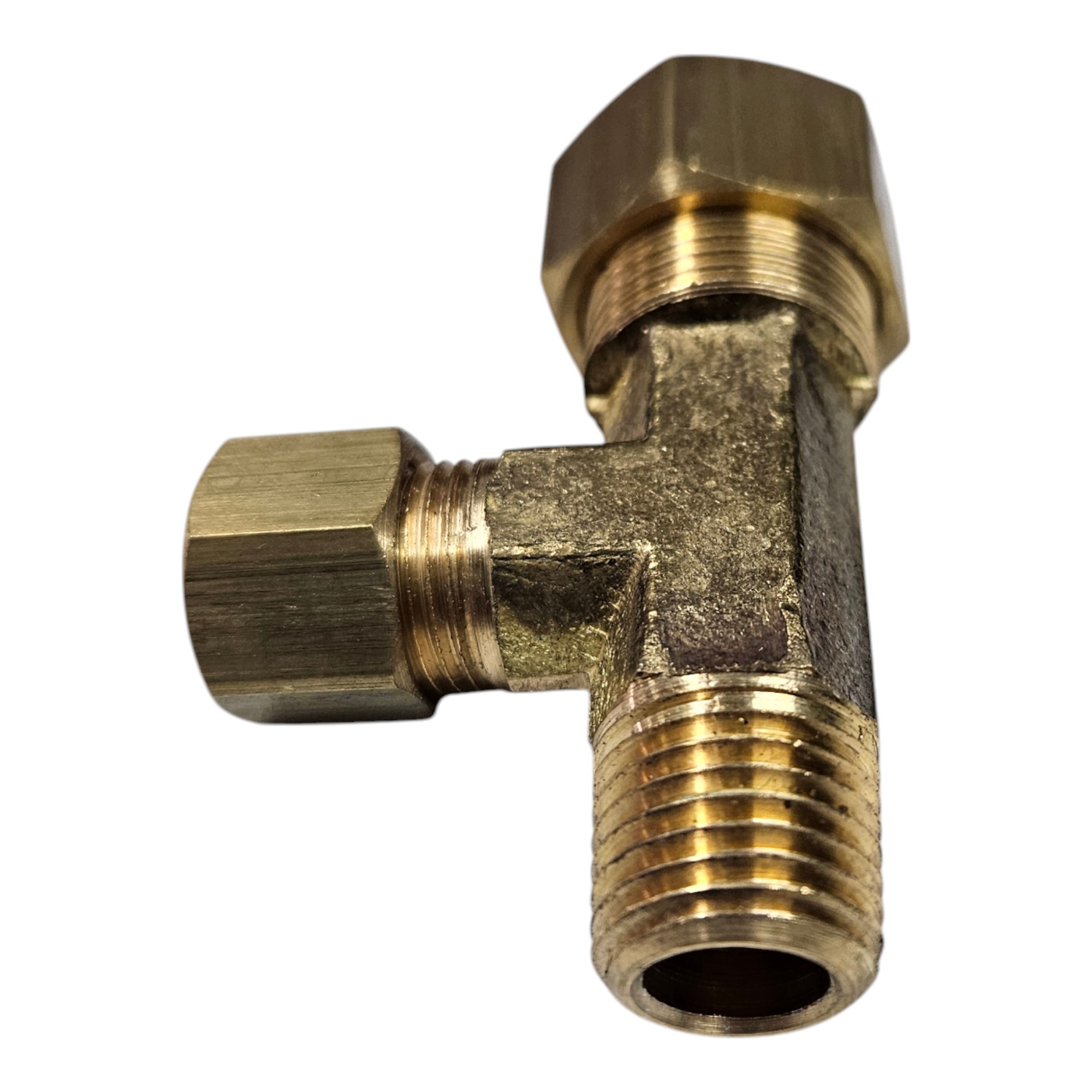 TEE Latão Schulz 1/4 M x 5/16 A x 1/2 A - CSV 10 Pro (003.0774-0