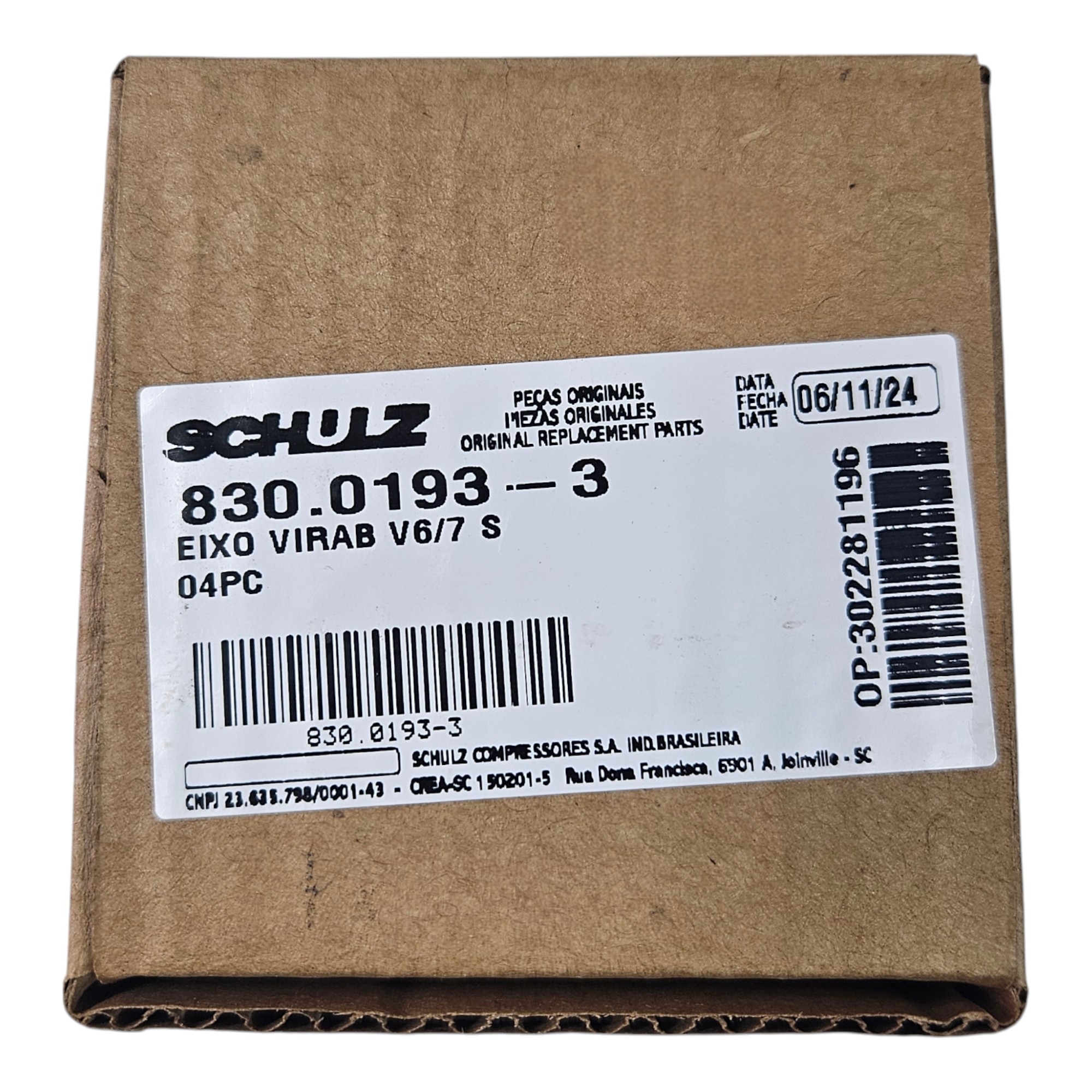Virabrequim Compressor Schulz MSV 6 / 12 / 18 - Original - KIMOTOR