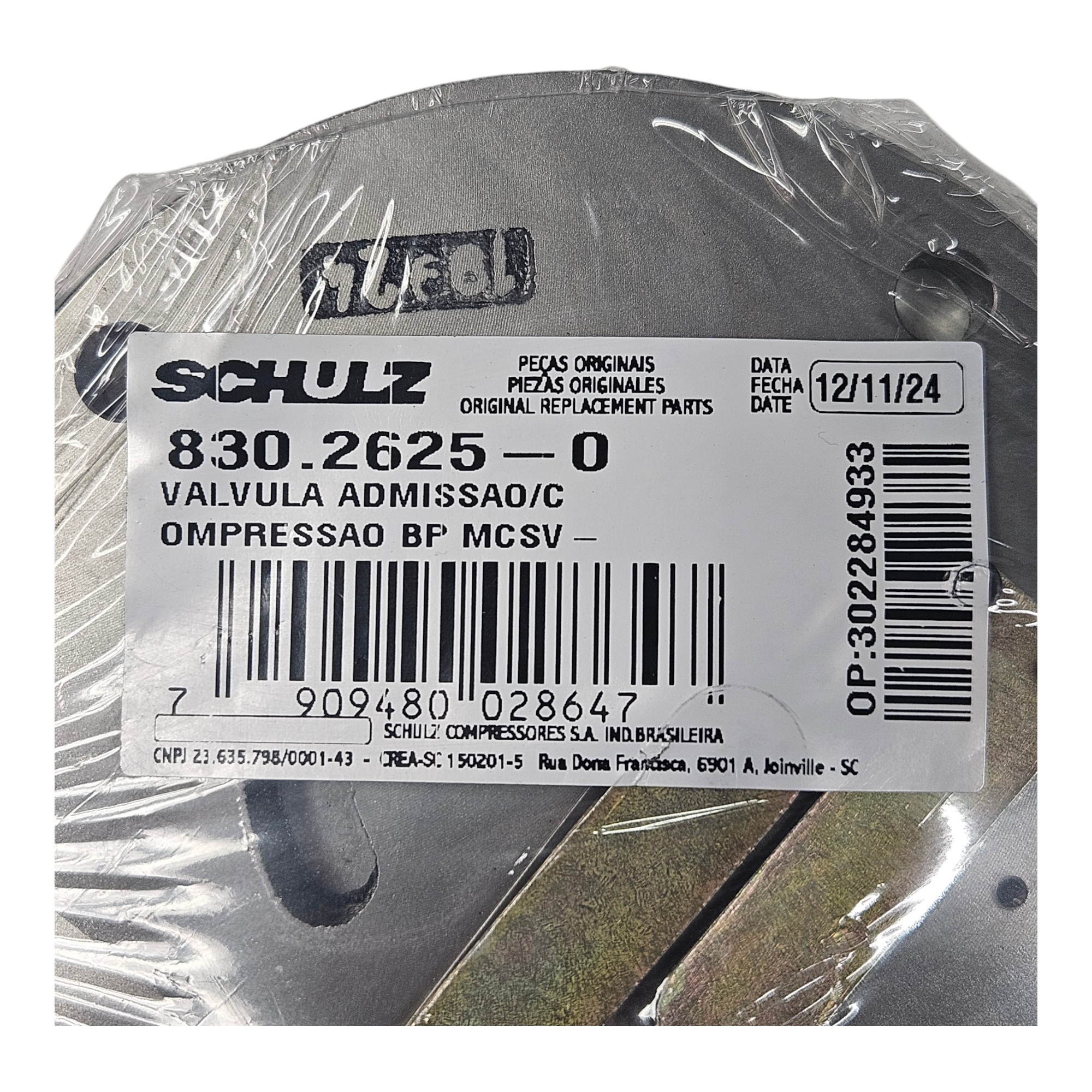 Placa Válvula Schulz MCSV 20 Audaz BP Original - KIMOTOR