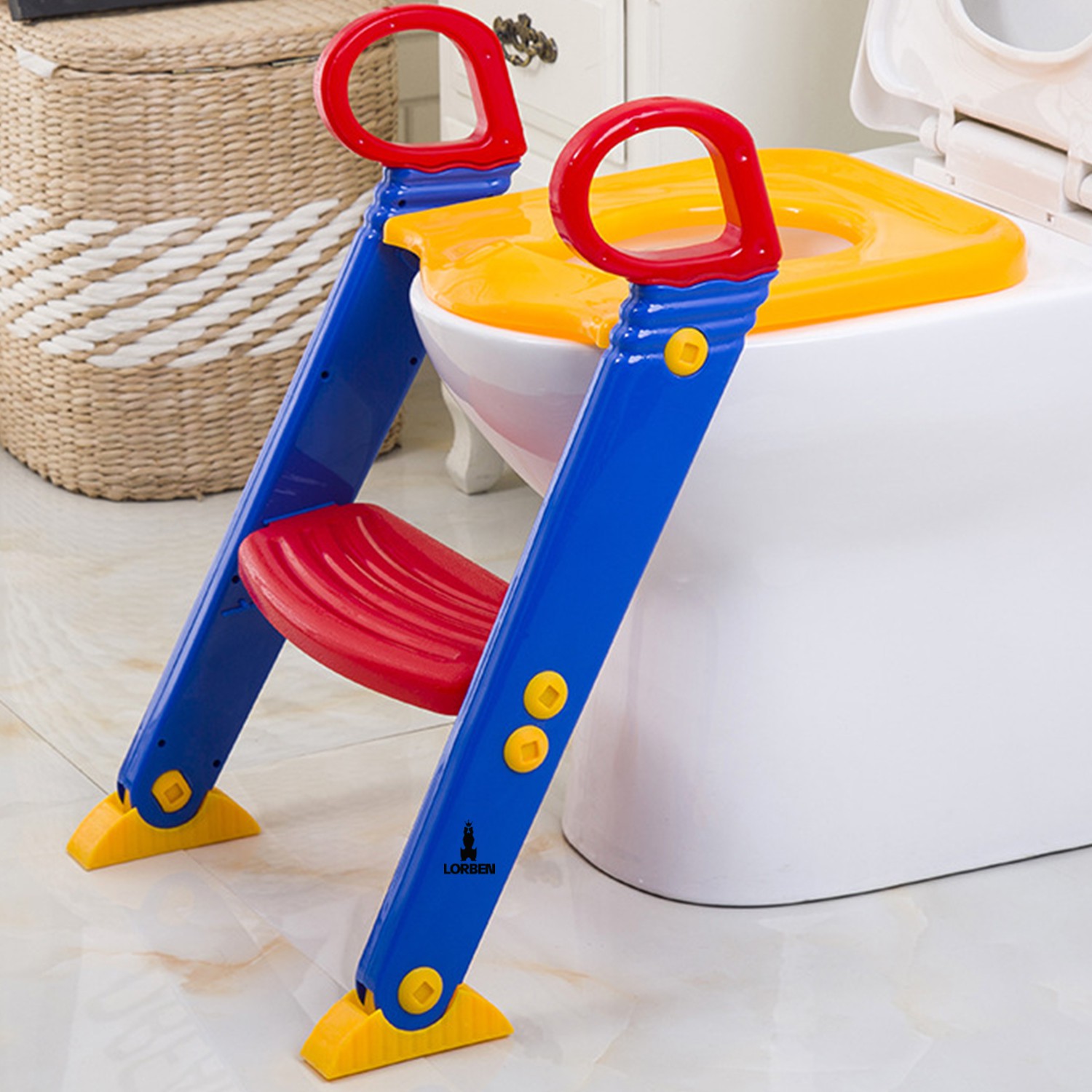 Assento Redutor Infantil Lorben Com Escadinha Para Vaso Sanitário - Lorben