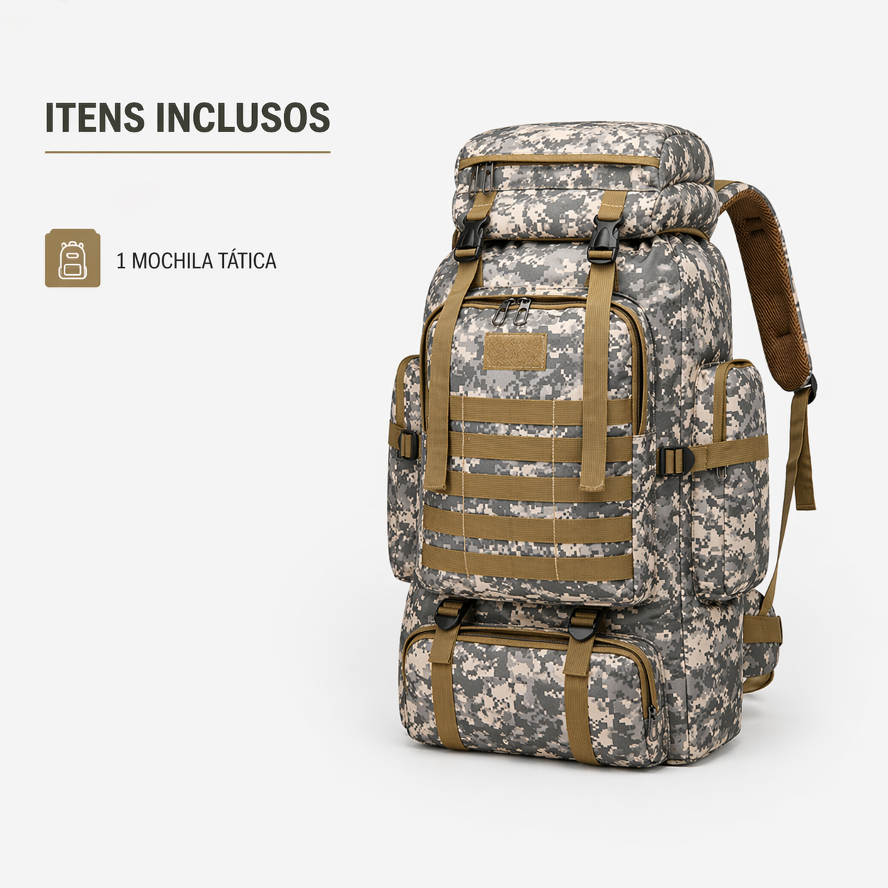 Mochila Tática Lorben Camuflada Militar Trilha Camping Trekking