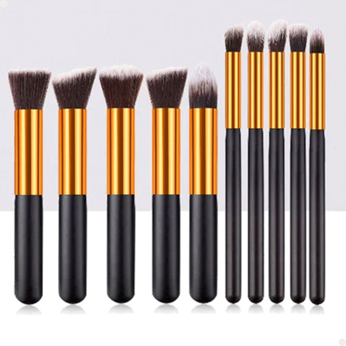 Kit Completo 10 Pincéis Kabuki Profissionais para Maquiagem Lorben