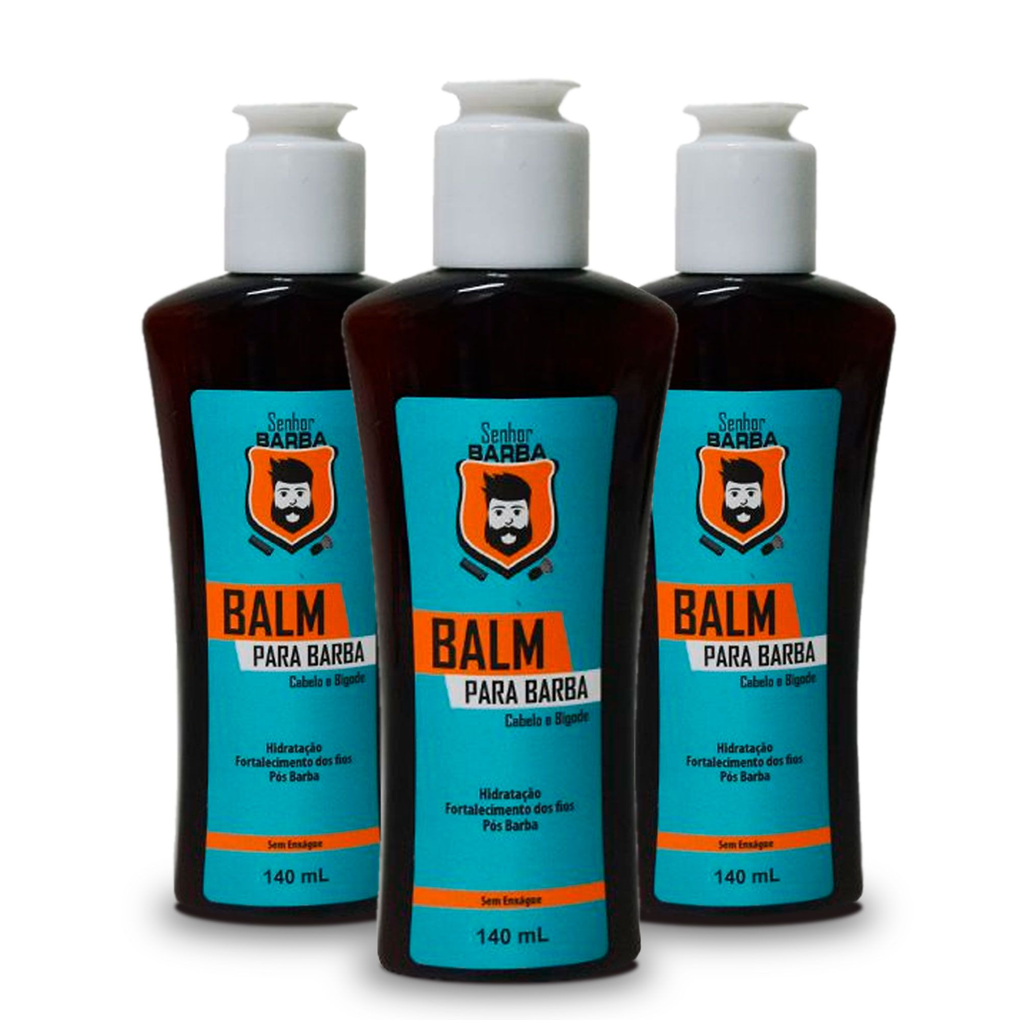 Combo 3x Balm Senhor Barba 140ml Prote o e Crescimento Senhor