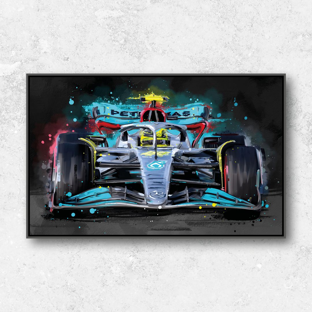 Lewis Hamilton Mercedes 2022 - R. Barbour Art - Impressão FineArt