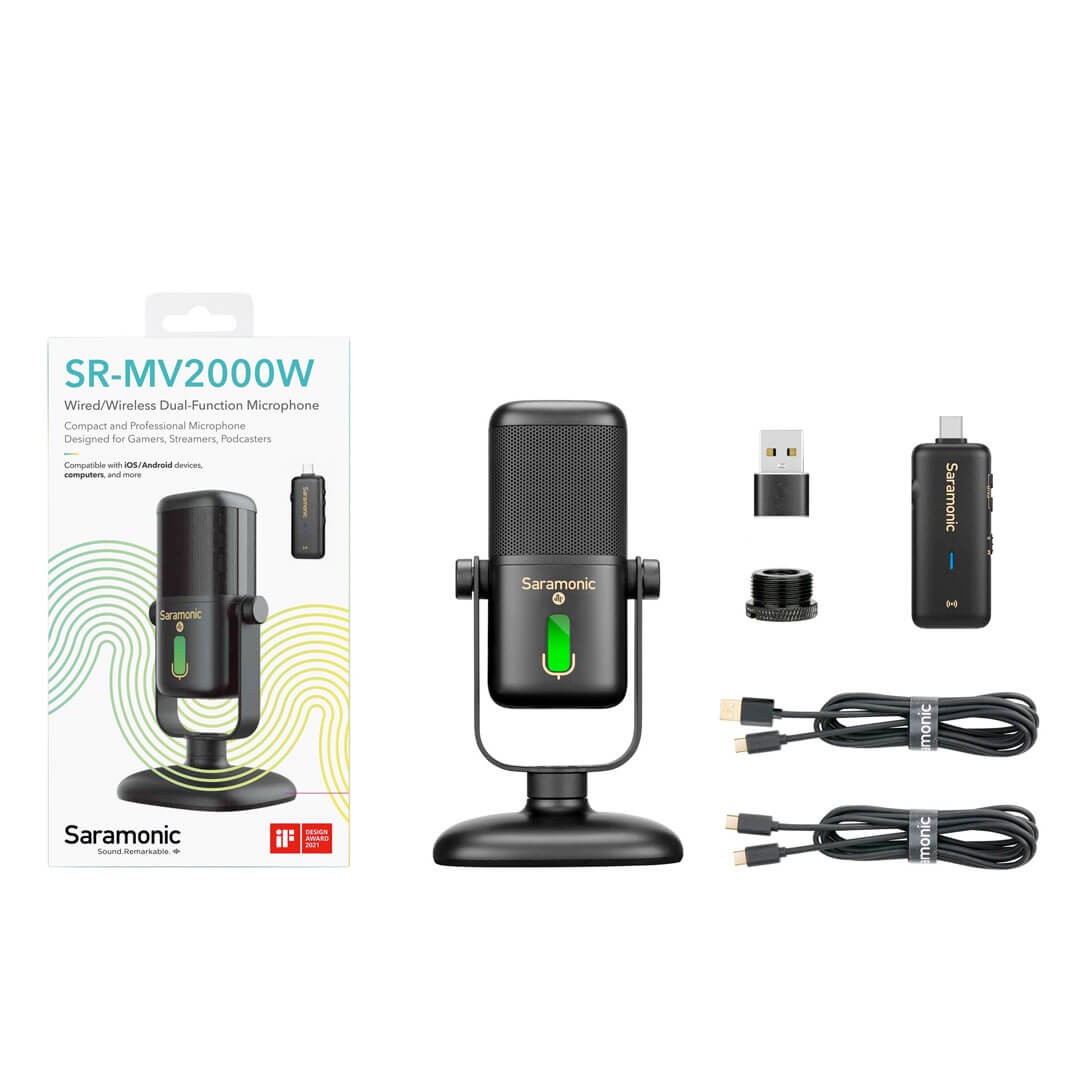Microfone de Estúdio de Diafragma Largo USB sem fio - Saramonic