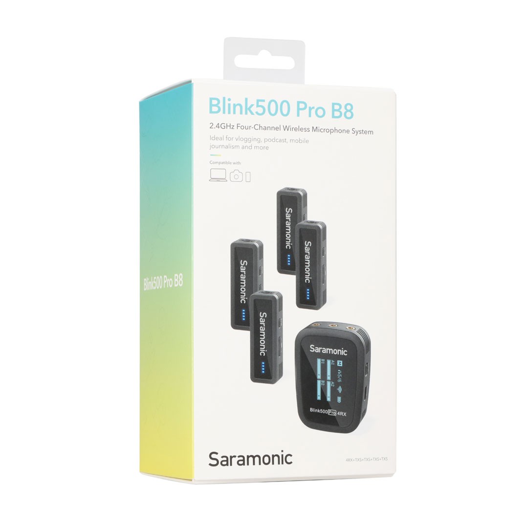 Sistema de microfone sem fio de quatro canais para 4 pessoas