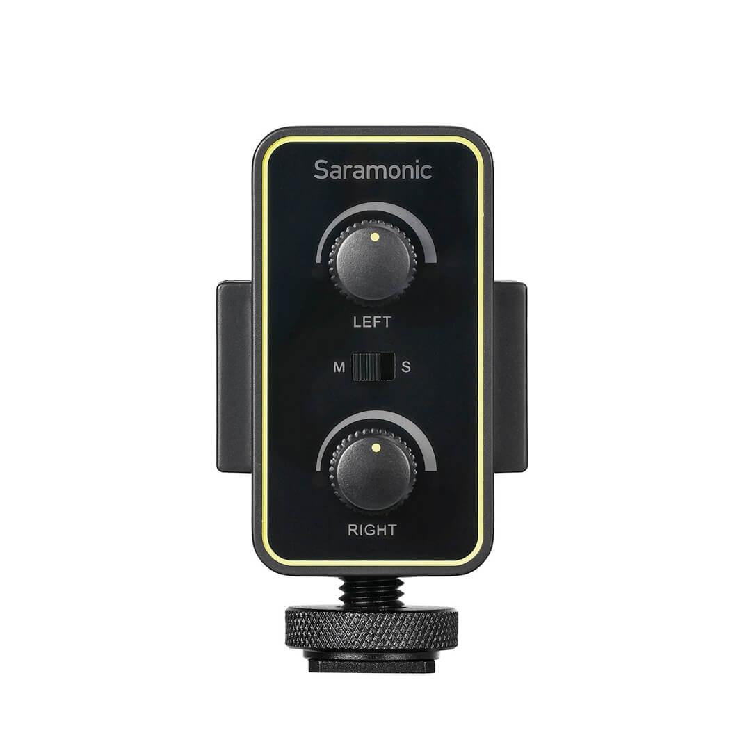 Interface de áudio passiva/ativa de 2 canais para câmeras DSLR