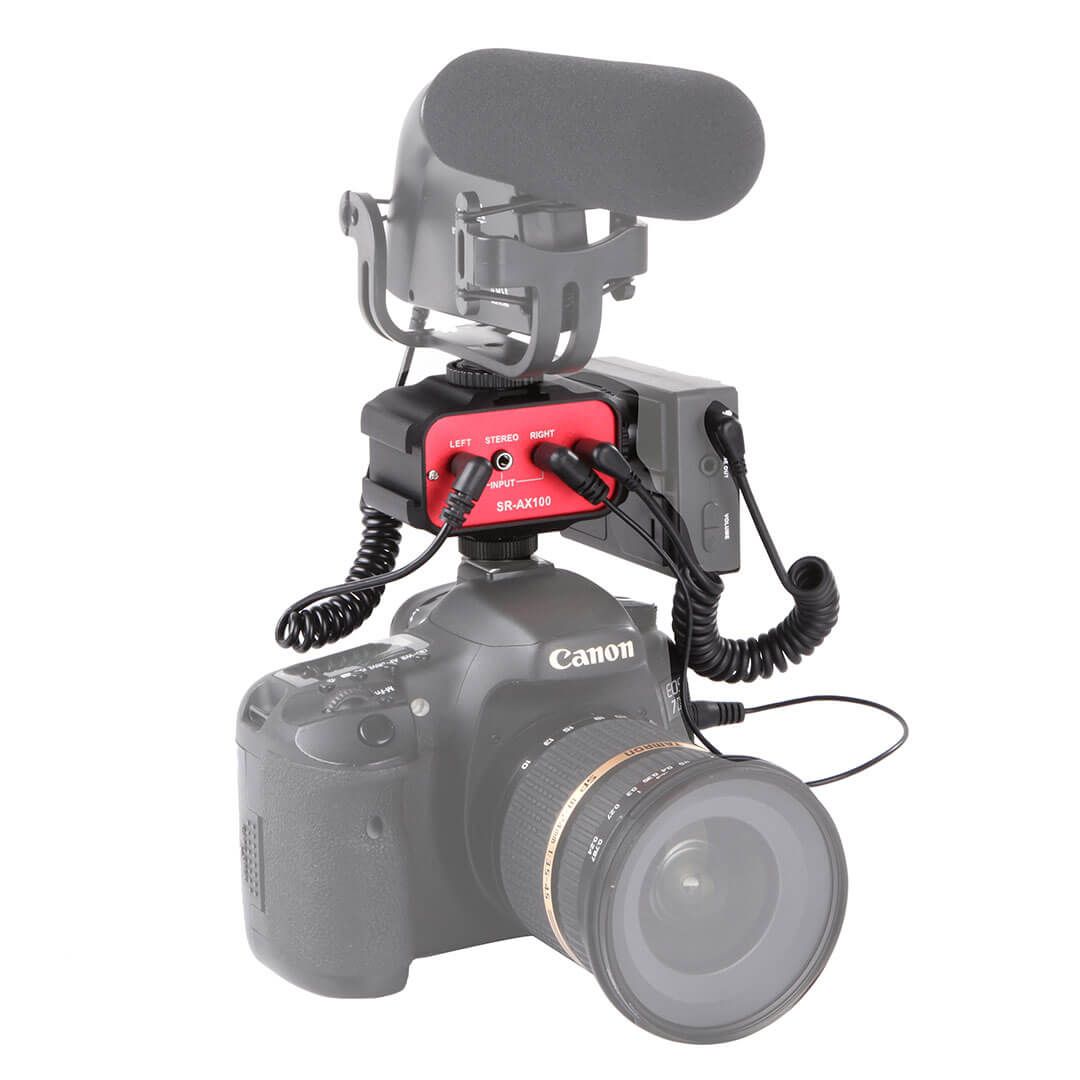 Interface de Áudio Passiva de 2 Canais para cameras DSLR