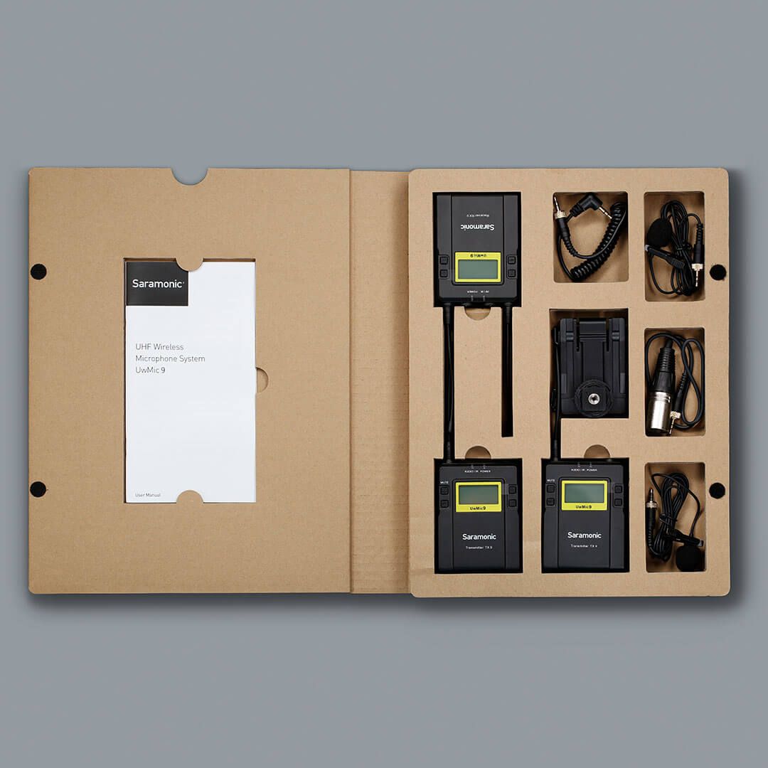 Sistema sem fio profissisional UHF para camera com dois