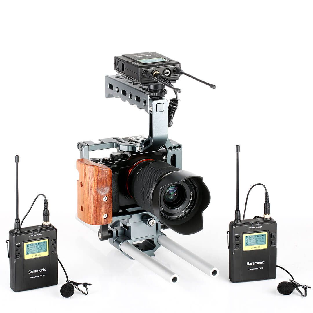 Sistema sem fio profissisional UHF para camera com dois