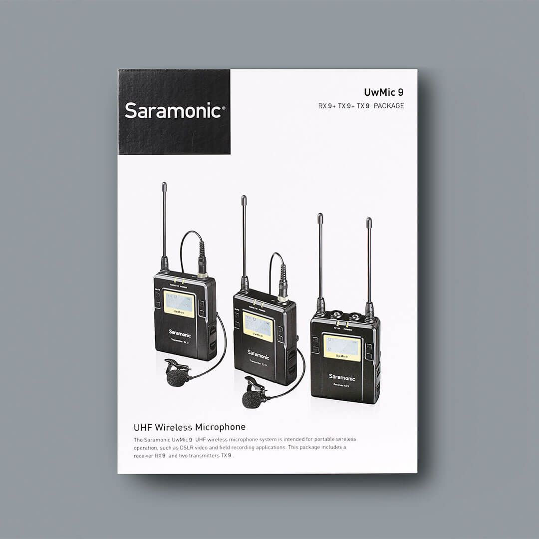 Sistema sem fio profissisional UHF para camera com dois Sistema sem fio profissisional UHF para camera com dois