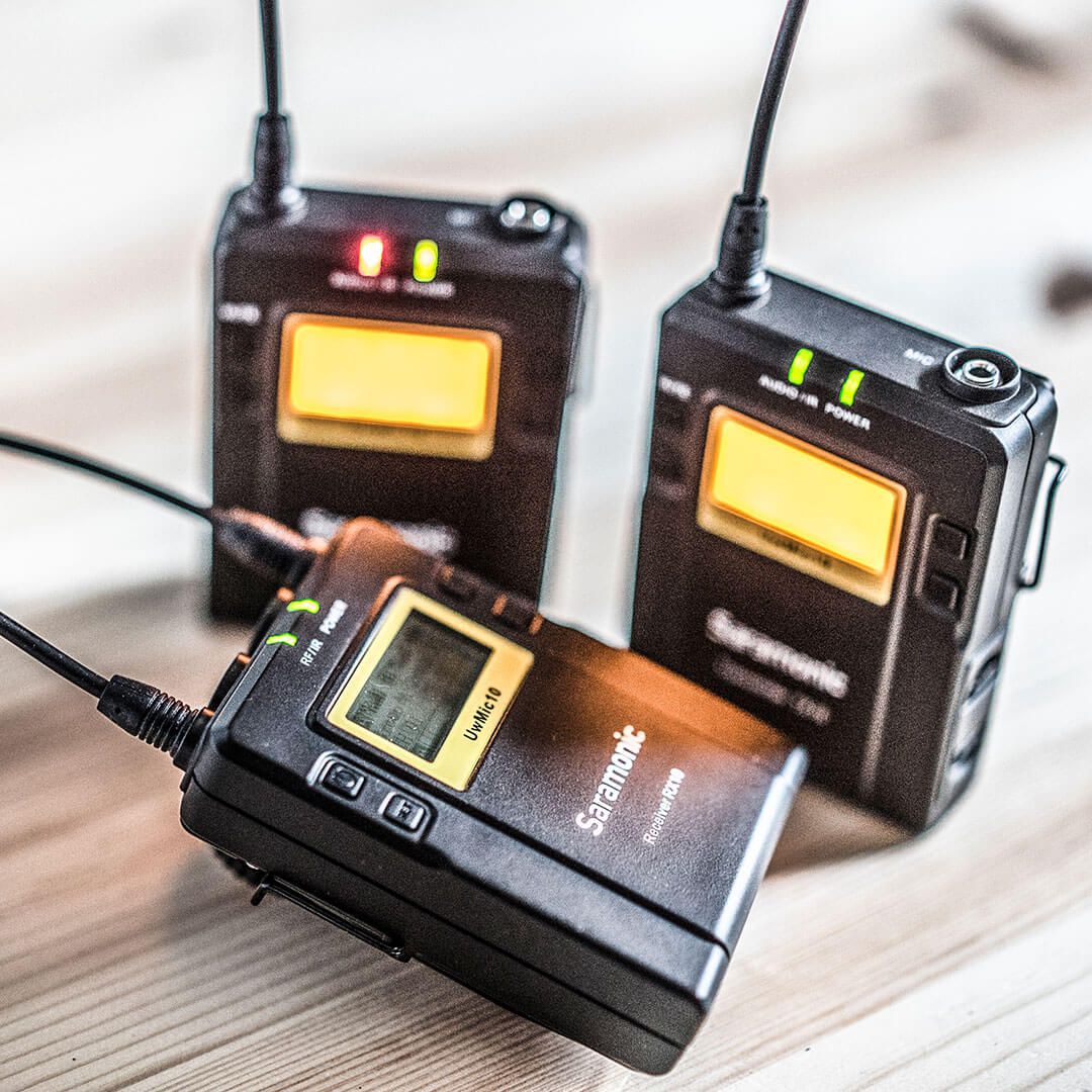 Sistema sem fio profissisional UHF para camera com dois