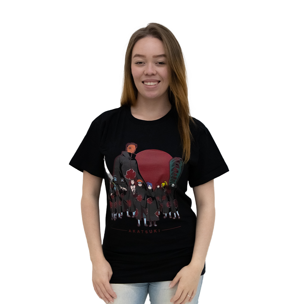 Camiseta masculina Akatsuki Nuvem Vermelha Naruto Arte Camisa