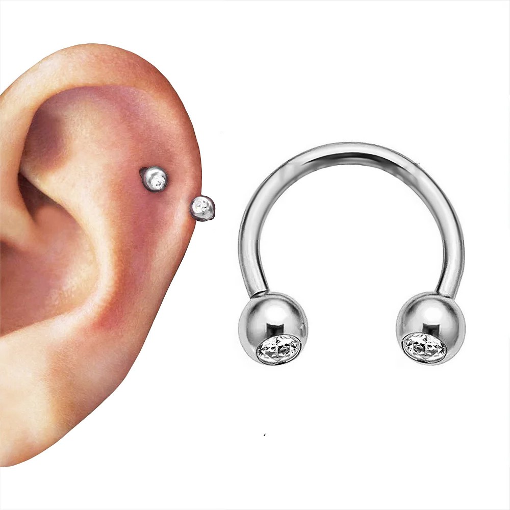 Piercing Orelha/Cartilagem Tragus Ponto de Luz Aço Cirúrgico