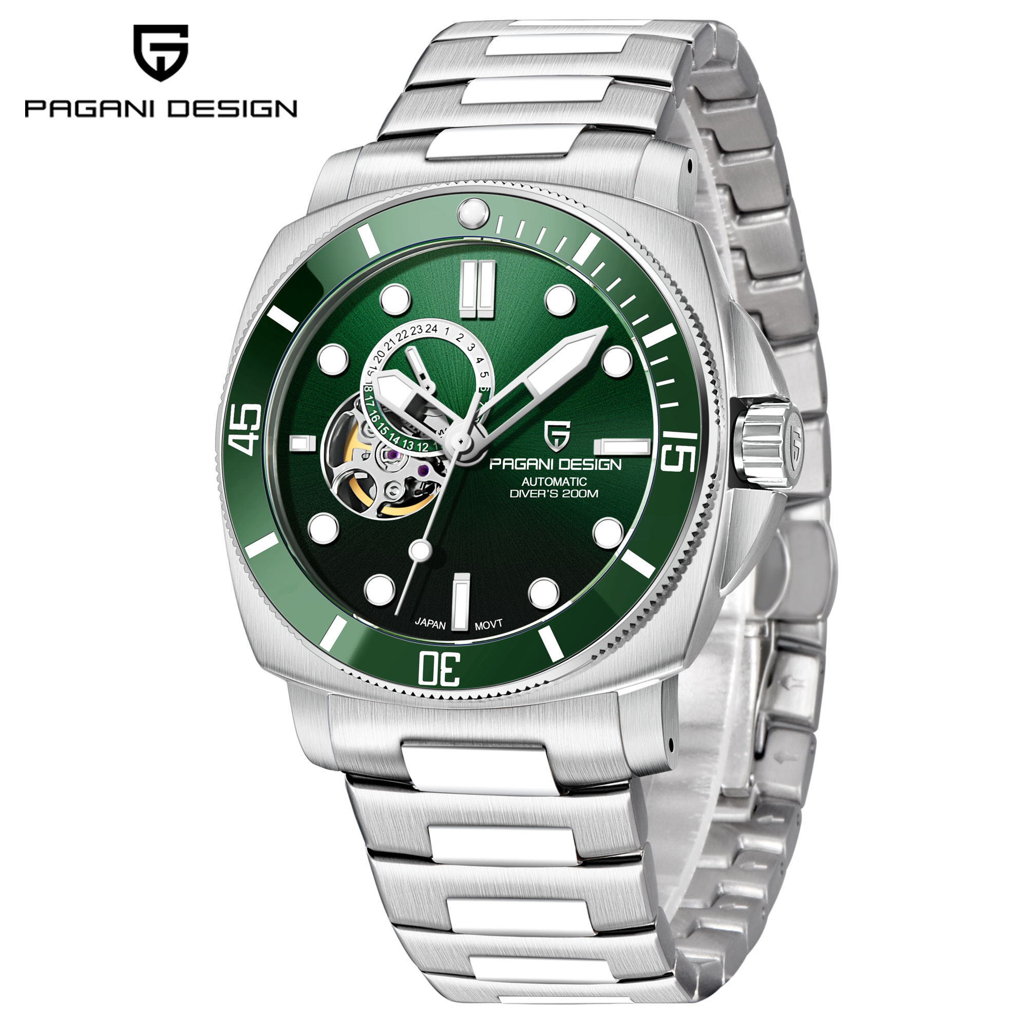 Pulseira de aço 316l Pagani design oficial original largura 24mm