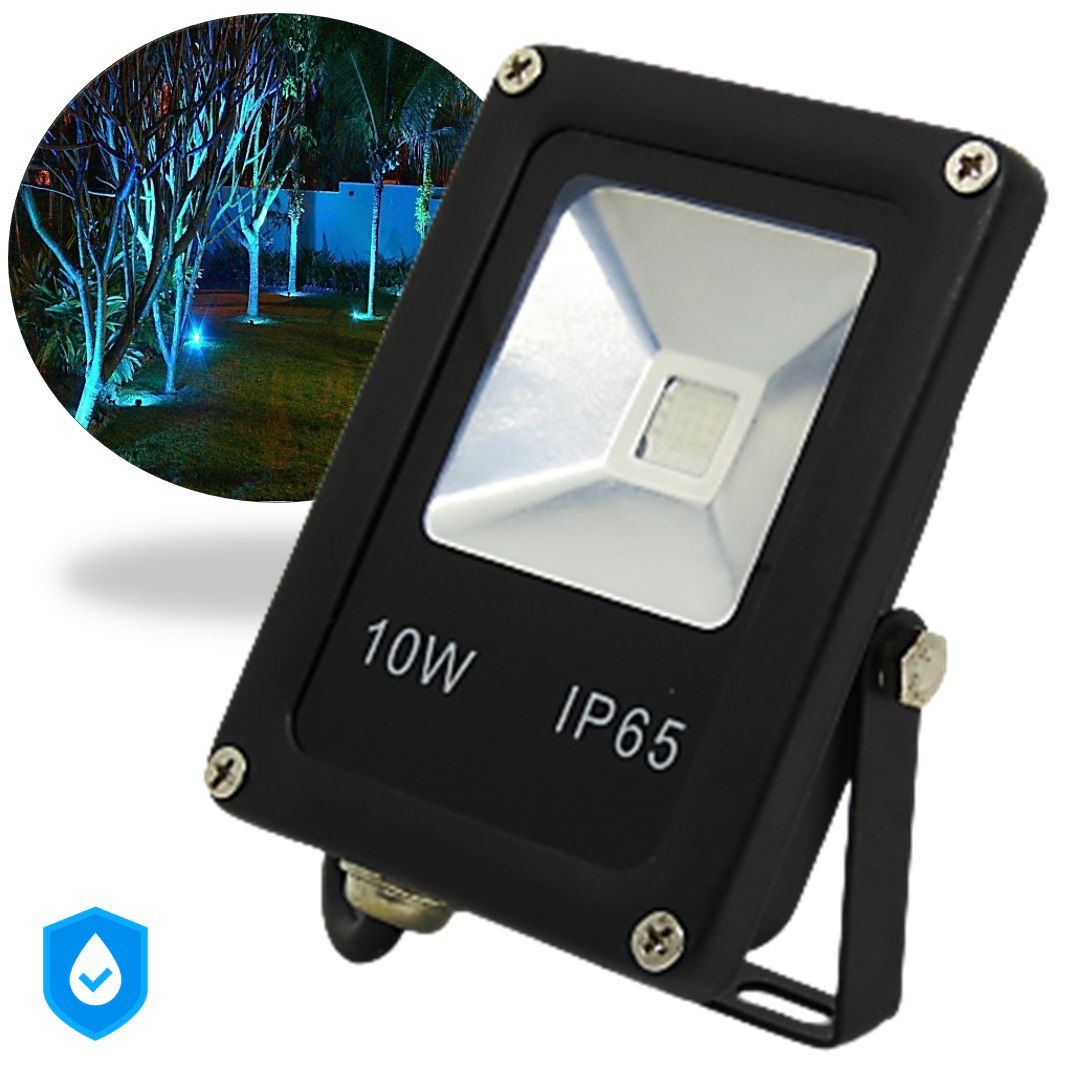 Refletor Holofote LED 10W Azul A Prova d'água IP65 - BENLUZ- Especialistas  em Iluminação