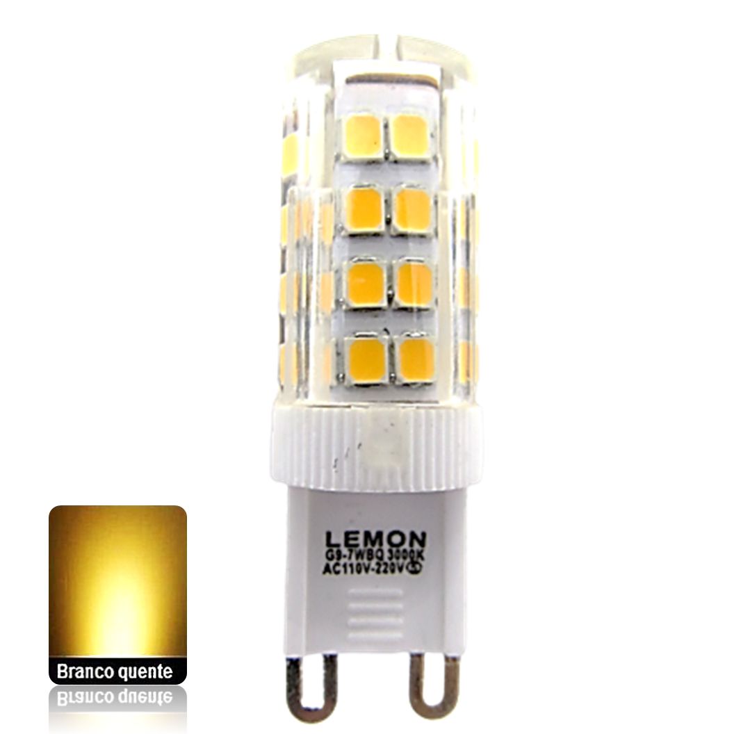 Lâmpada LED Halopin G9 7W Silicone Branco Quente 110v - BENLUZ-  Especialistas em Iluminação
