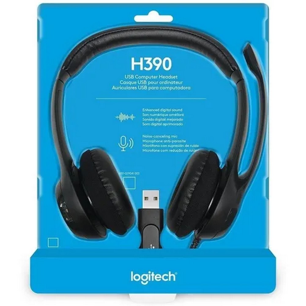 Headset USB Logitech H390 com Redução de Ruído - Saqueti
