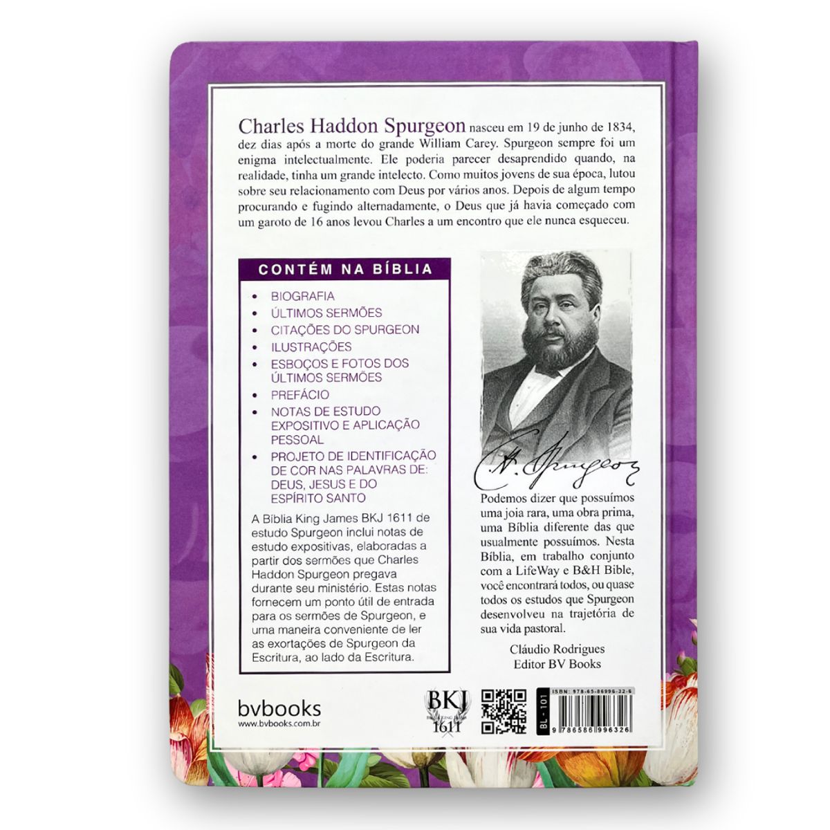 Biblia De Estudo Spurgeon Floral BKJ 1611 Índice Letra Grande Bvbooks Gospel Commerce