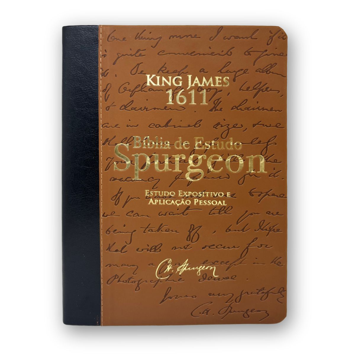 Bíblia De Estudo Spurgeon Marrom/Preto BKJ 1611 Índice Letra Grande Gospel Commerce Sua