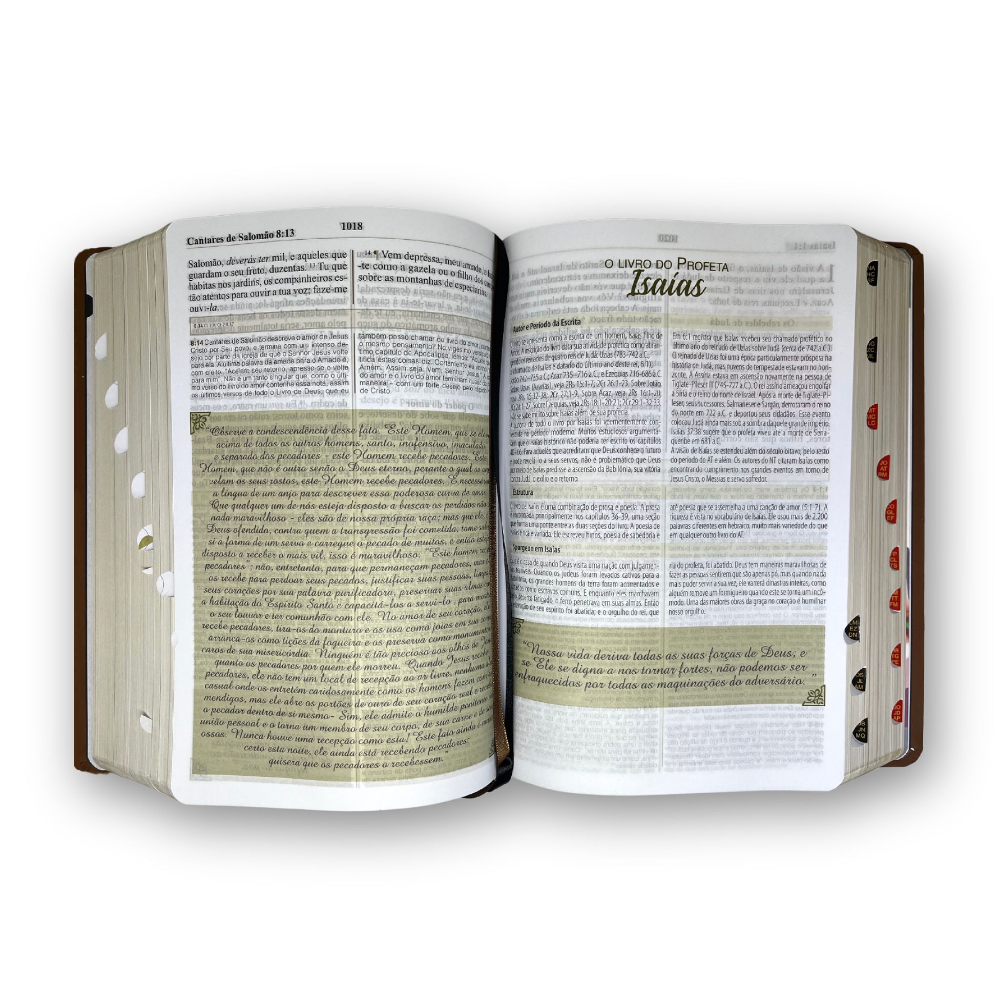 Bíblia De Estudo Spurgeon Marrom/Preto BKJ 1611 Índice Letra Grande Gospel Commerce Sua