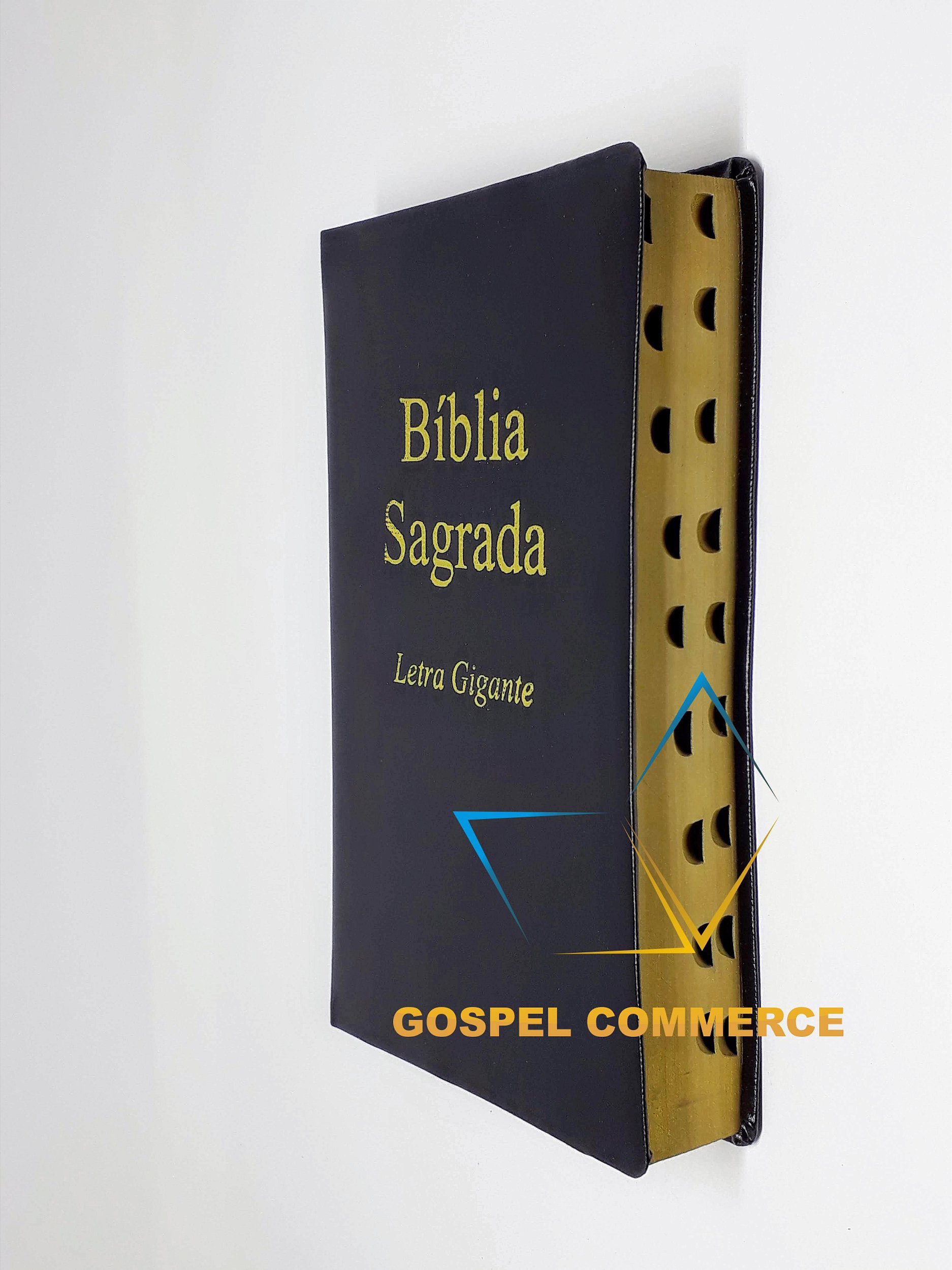 Biblia Letra Hipergigante Luxo Preta com Harpa 14x21cm