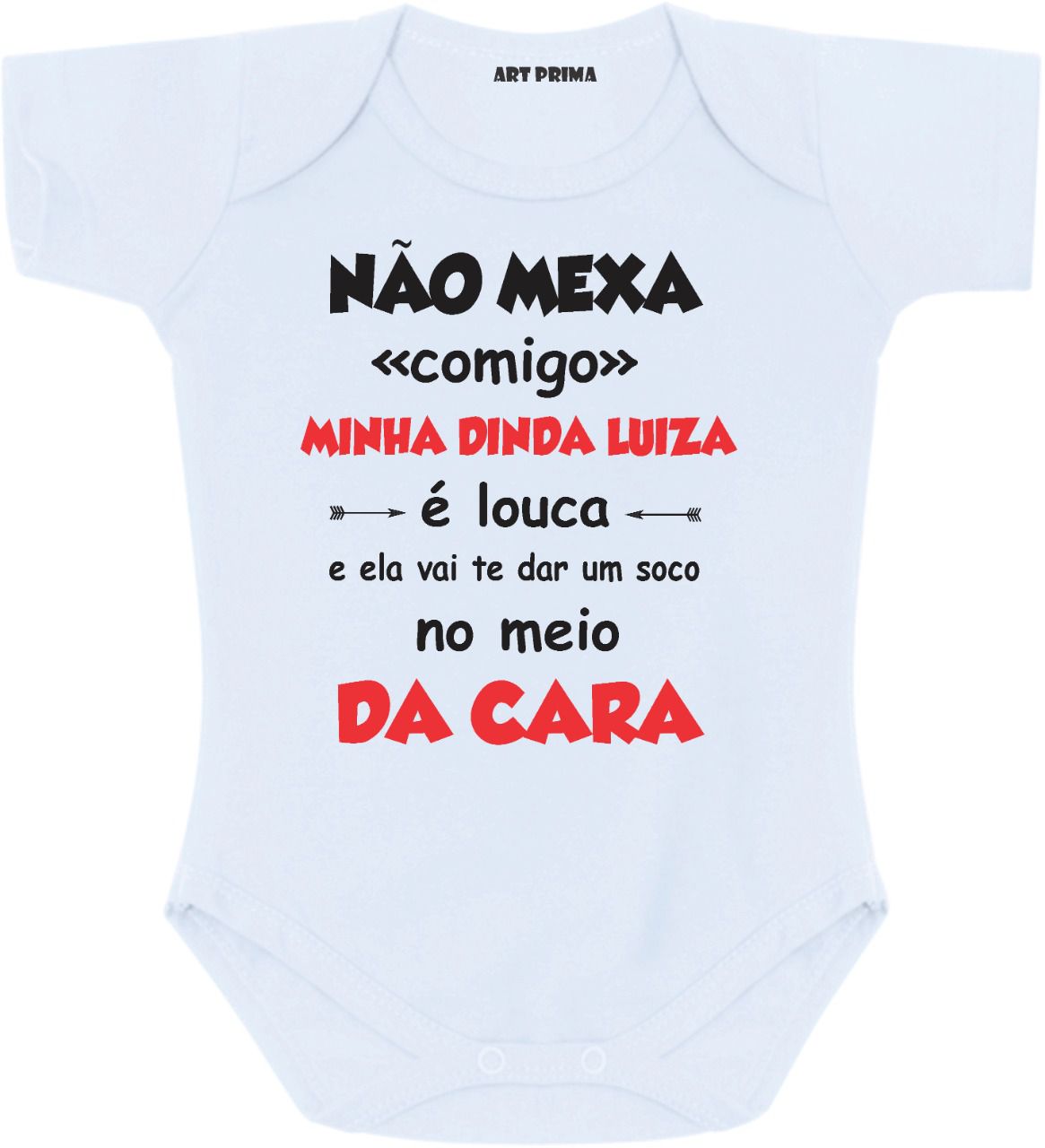 Roupa de Bebe Body Bebe Recem Nascido Personalizado Frases Dinda Madrinha -  Art Prima Personalizações
