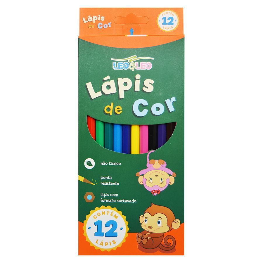 Lápis de cor com 12 cores grande - Leo&Leo - Idearia Papel - a sua  papelaria virtual