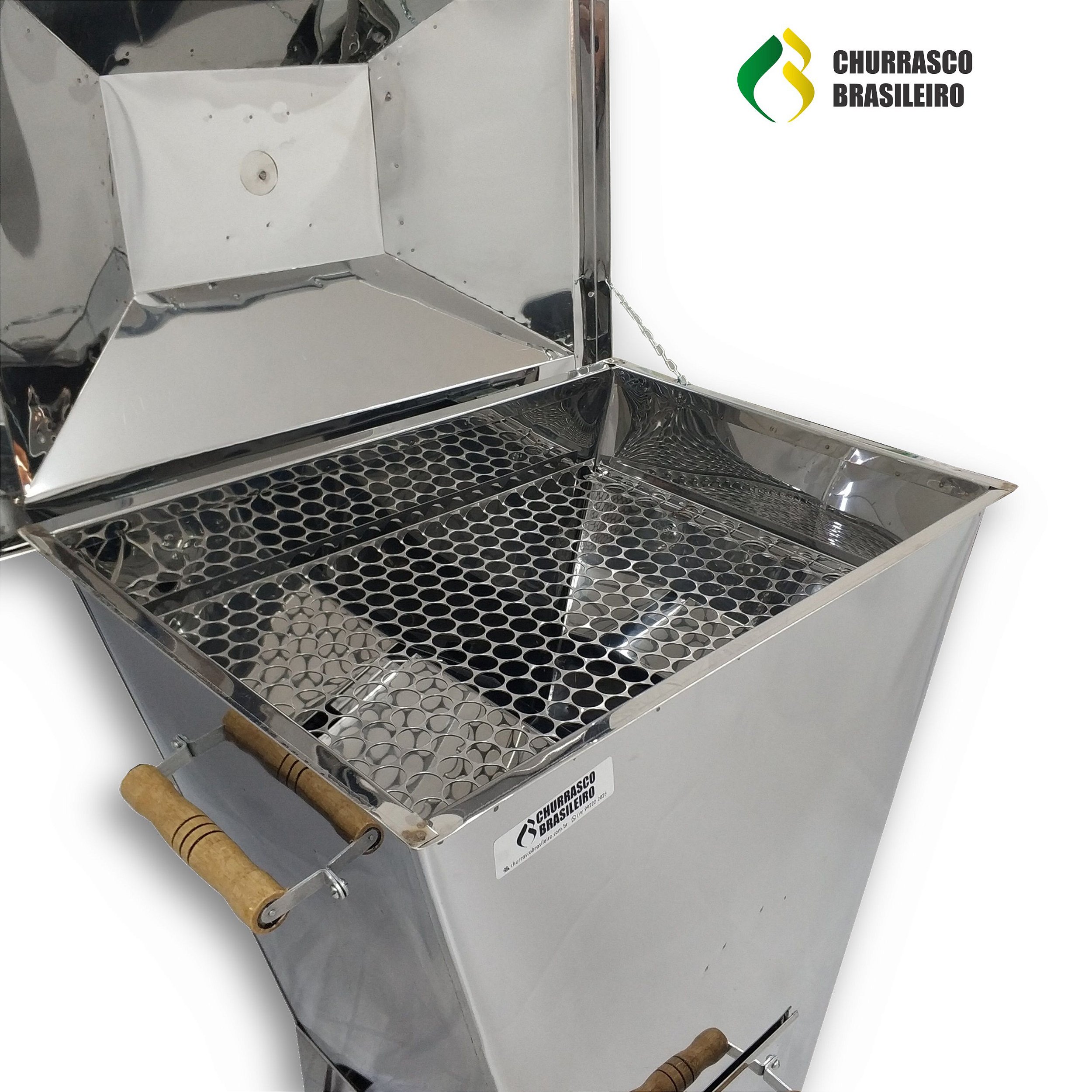 Churrasqueira a Bafo Inox Carvão Grande + Kit Gás - Churrascobrasileiro ...