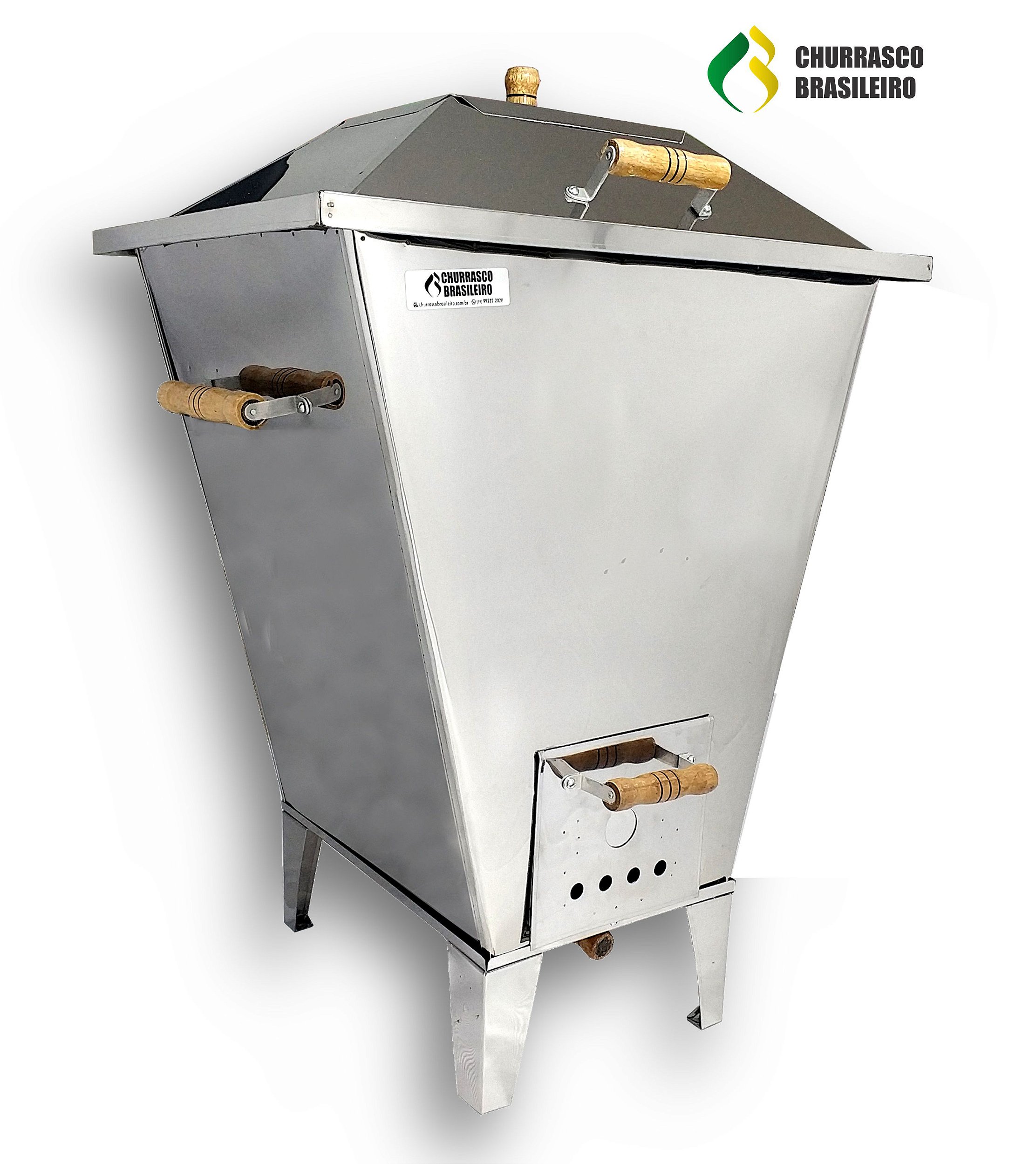 Churrasqueira a Bafo Inox Carvão Grande + Kit Gás - Churrascobrasileiro ...
