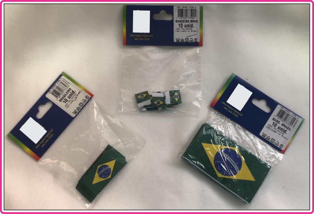 Etiqueta Bordada Bandeira do Brasil - Dobra nas Pontas - Alta Definição -  28 x 40 mm