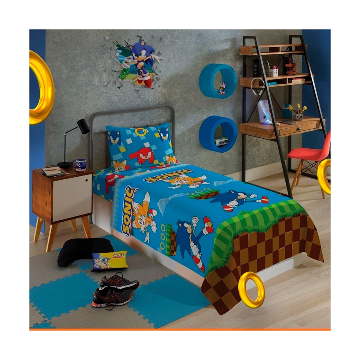 Jogo de Cama Sonic The Hedgehog Game Kids Lepper Estampado - Shop